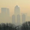 Canary Wharf skyline through fog © Ian Bell